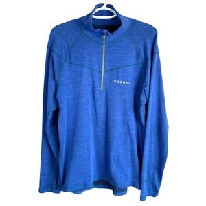 Voormi Wool Blend 1/2 Zip Pullover Sweater Mens S Blue Outdoor Hiking Travel